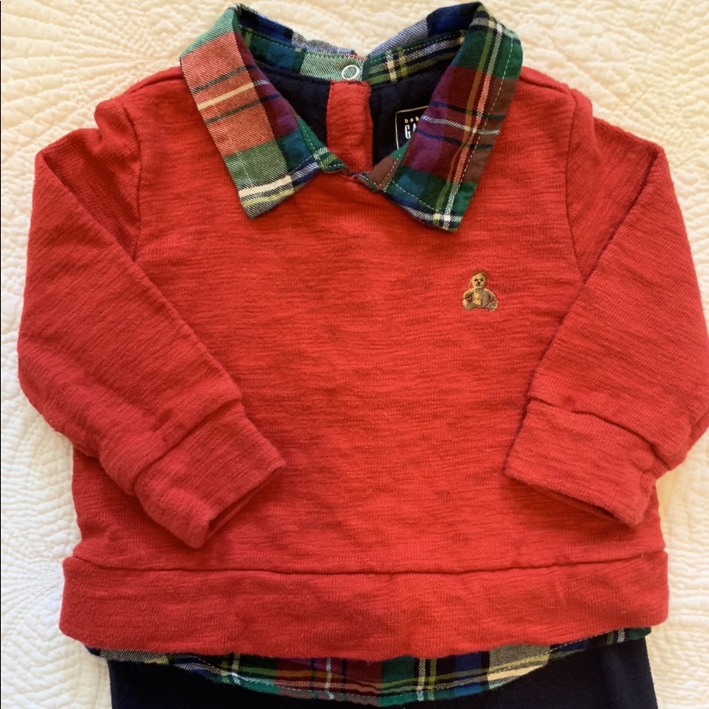 Baby Gap Plaid Holiday One Piece Outifit